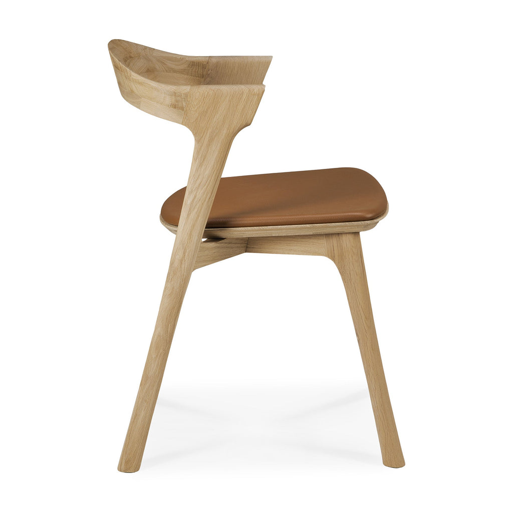 Bok Dining Chair - Varnished Oak - Cognac Leather - Loom Collection