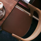 Bok Dining Chair - Varnished Oak - Cognac Leather