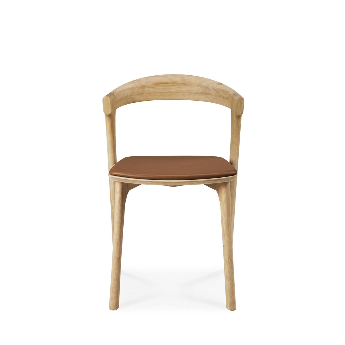 Bok Dining Chair - Varnished Oak - Cognac Leather