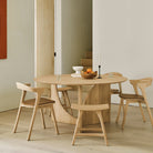 Bok Dining Chair - Varnished Oak - Cognac Leather