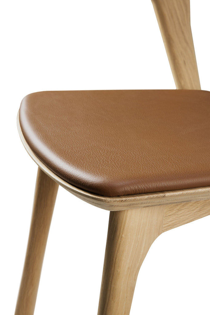 Bok Dining Chair - Varnished Oak - Cognac Leather - Loom Collection