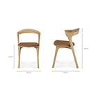 Bok Dining Chair - Varnished Oak - Cognac Leather - Dining Chairs Ethnicraft Loom Collection Dubai