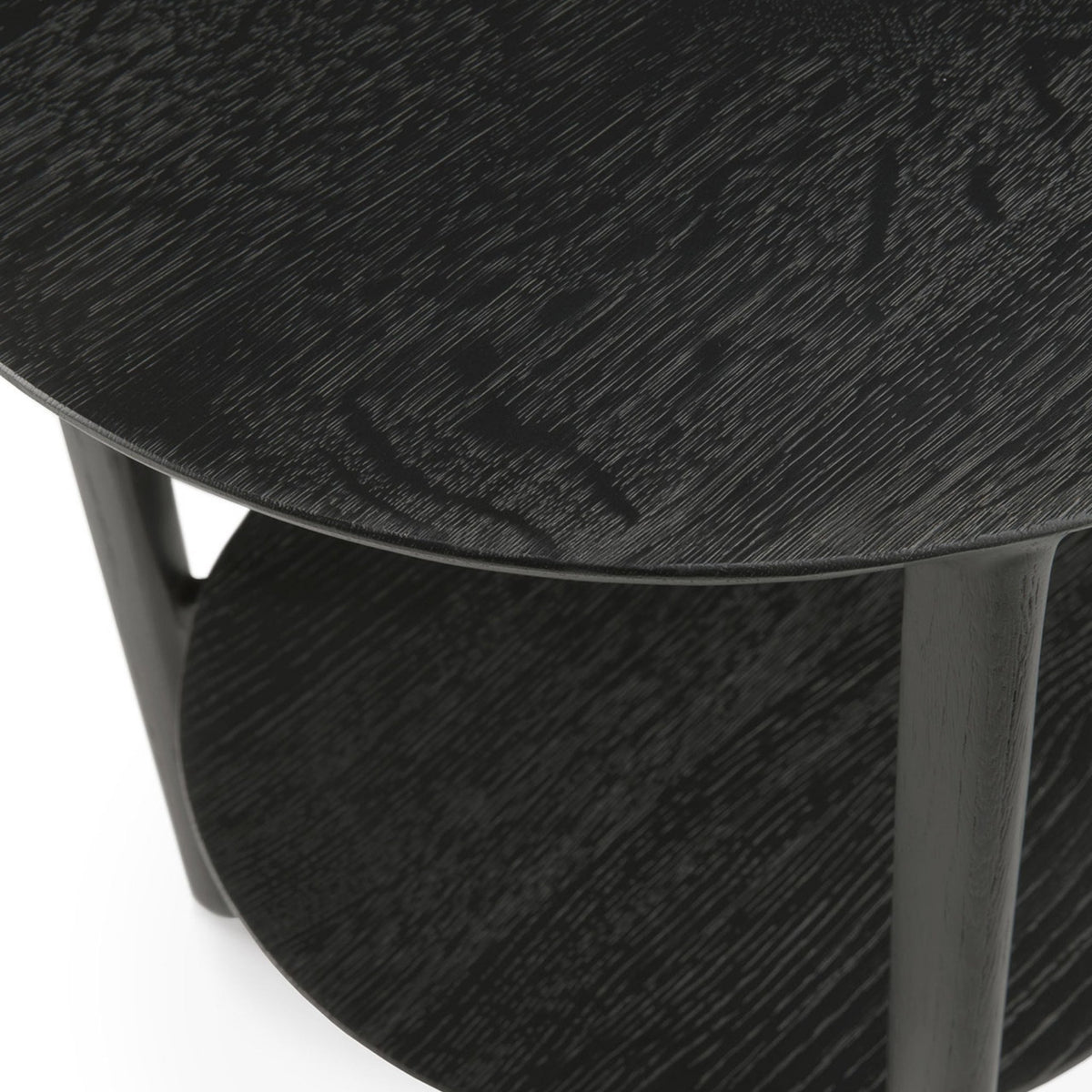 Bok Side Table - Varnished Oak - Black - Side Tables Ethnicraft Loom Collection Dubai