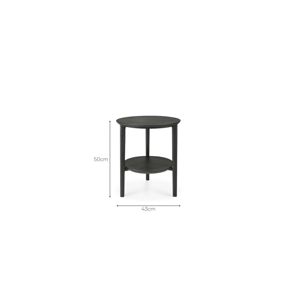 Bok Side Table - Varnished Oak - Black - Side Tables Ethnicraft Loom Collection Dubai
