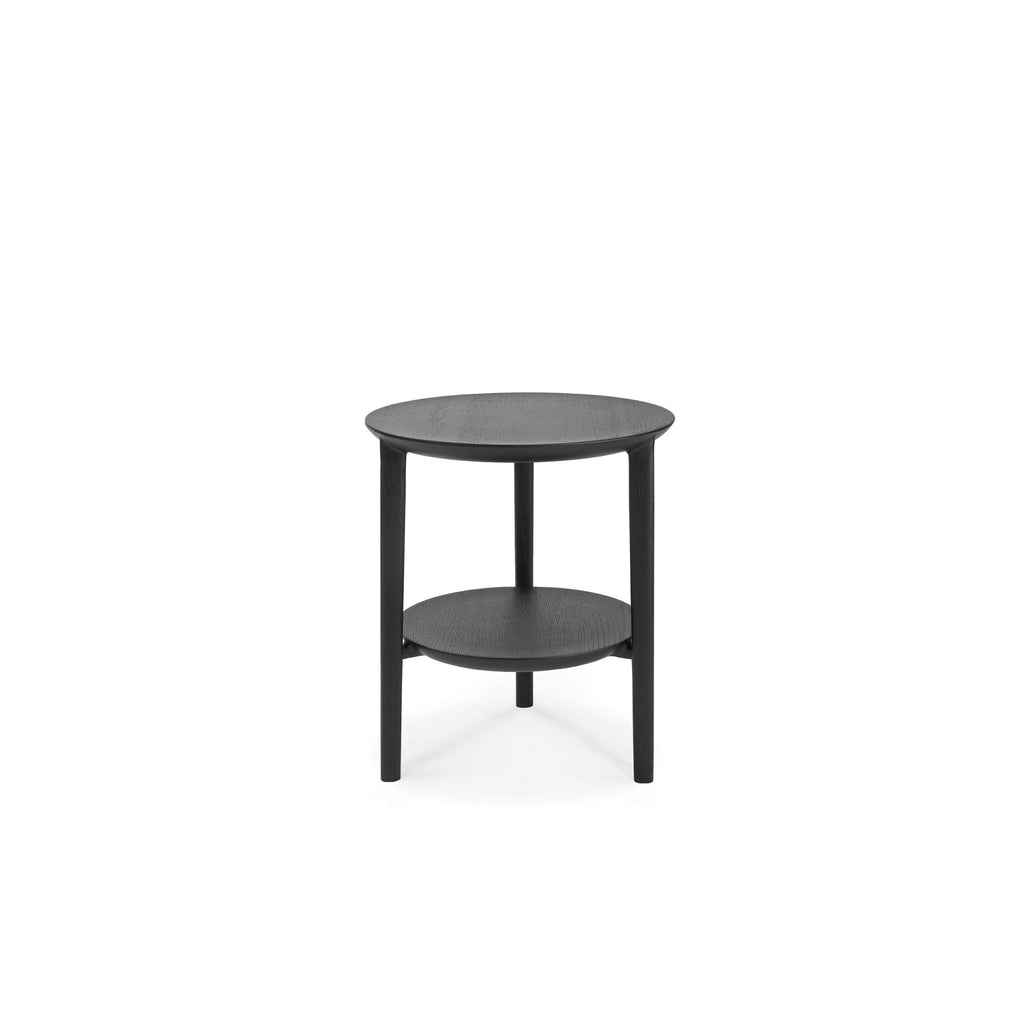 Bok Side Table - Varnished Oak - Black - Side Tables Ethnicraft Loom Collection Dubai