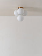 Boule - 4 Light Brass And Opal Flush Pendant Light