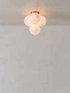 Boule - 4 Light Brass And Opal Flush Pendant Light