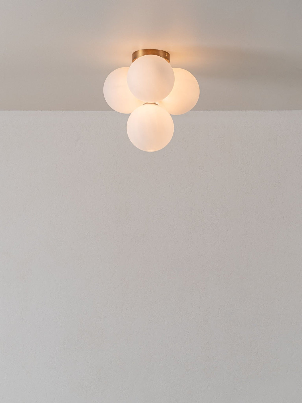 Boule - 4 Light Brass And Opal Flush Pendant Light