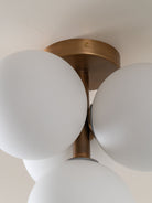 Boule - 4 Light Brass And Opal Flush Pendant Light