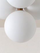 Boule - 4 Light Brass And Opal Flush Pendant Light