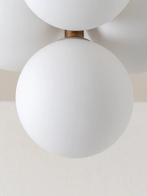 Boule - 4 Light Brass And Opal Flush Pendant Light - Loom Collection