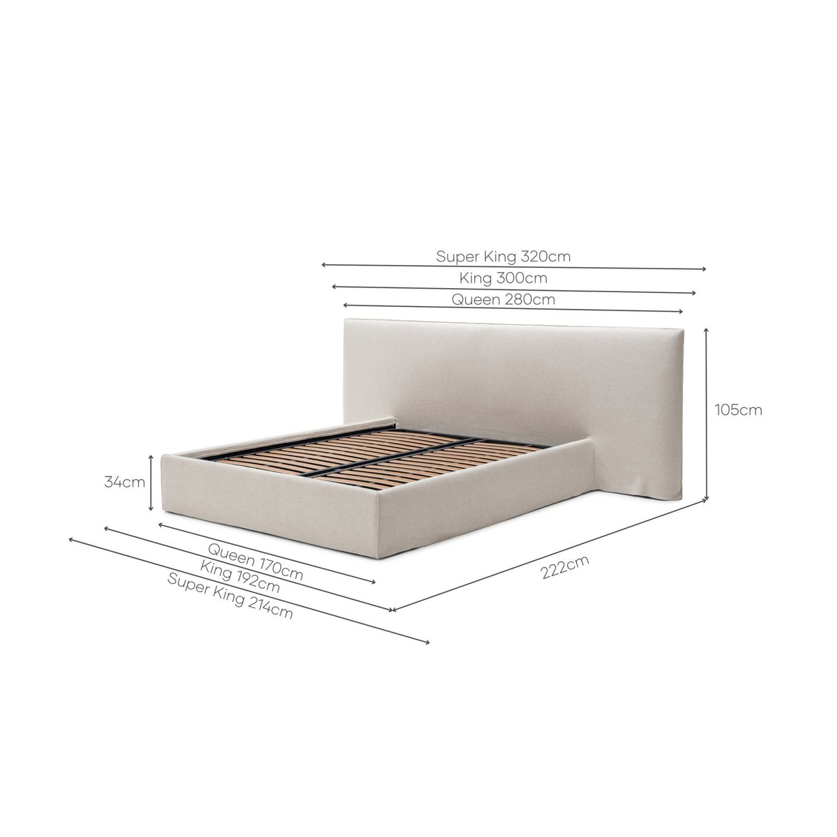 Bowen Bed With Storage - Natural - Beds Loom Collection Loom Collection Dubai