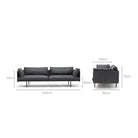 Bureau 240 Sofa - Charcoal Leather