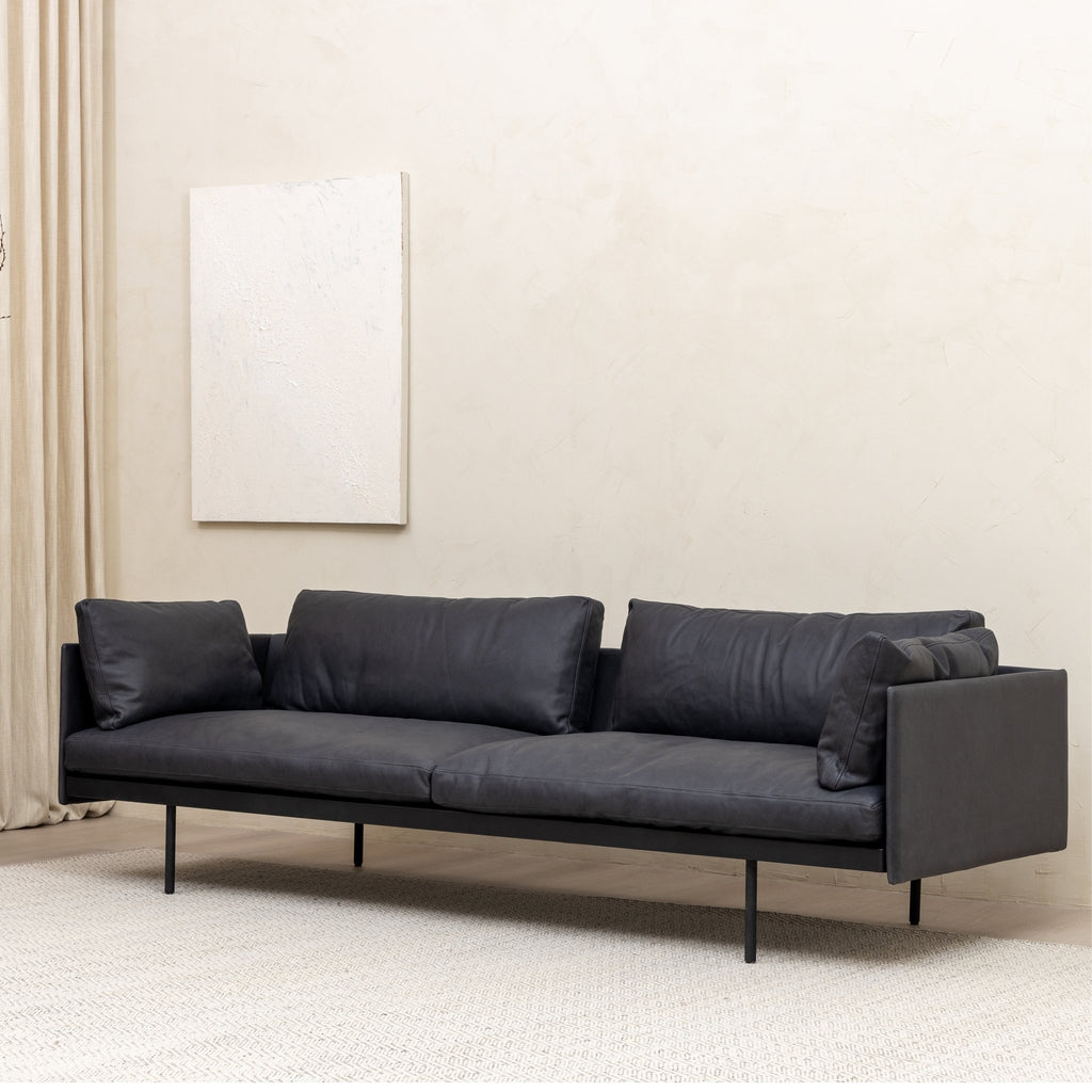 Bureau 240 Sofa - Charcoal Leather - Loom Collection