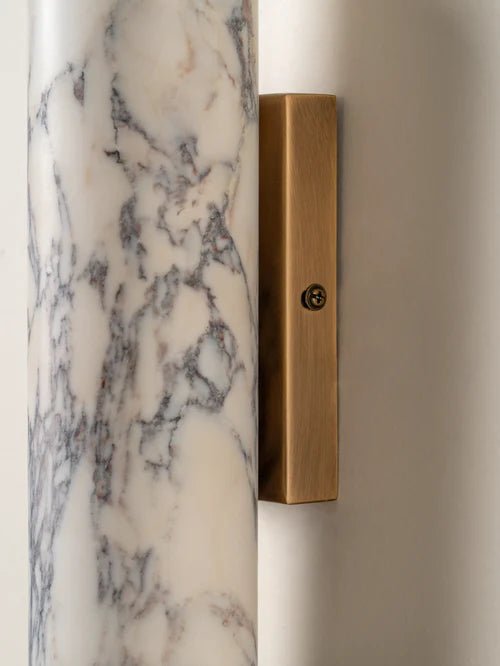 Calla - 2 Light Calacatta Marble And Aged Brass Wall Light - Loom Collection