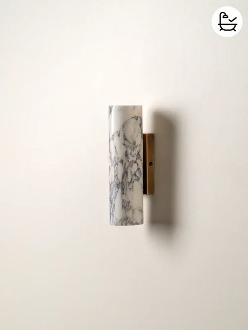 Calla - 2 Light Calacatta Marble And Aged Brass Wall Light - Loom Collection