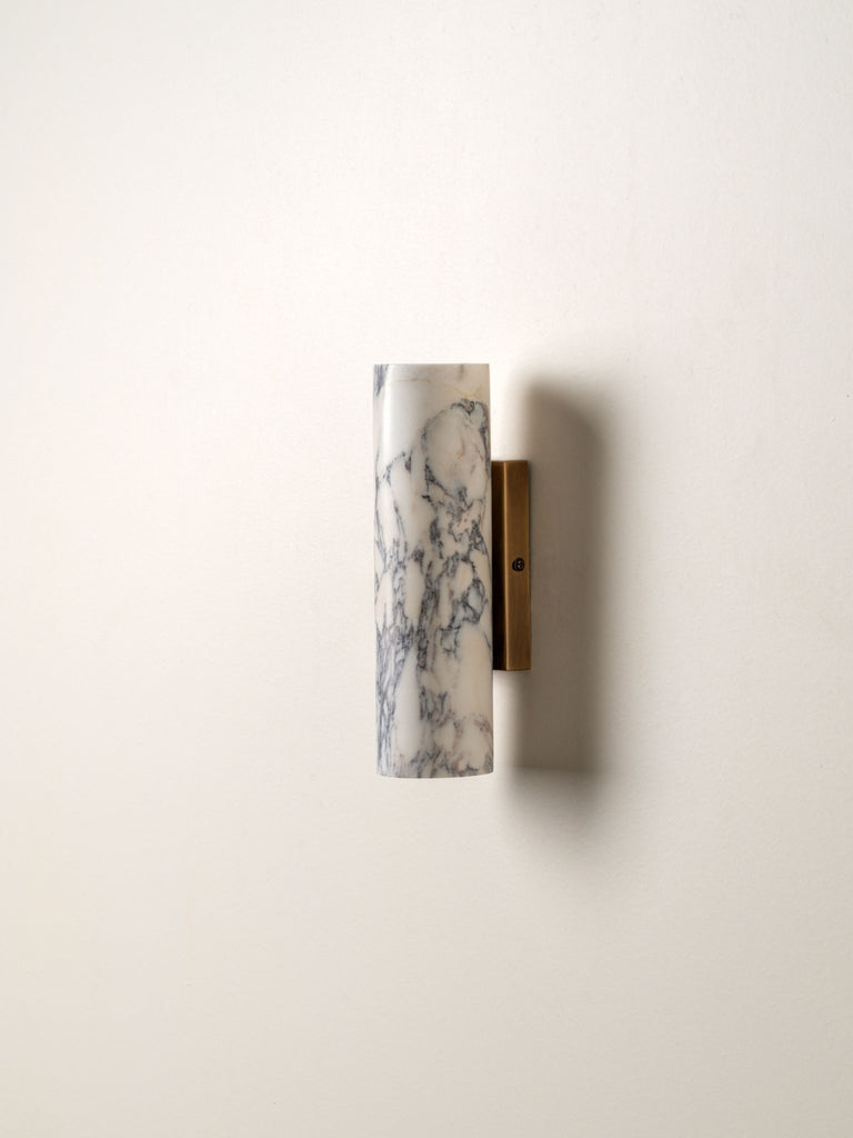 Calla - 2 Light Calacatta Marble And Aged Brass Wall Light - Loom Collection