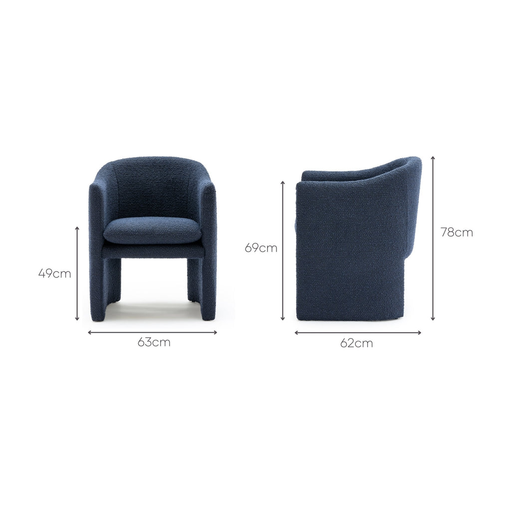 Camden Chair - Navy Boucle - Loom Collection
