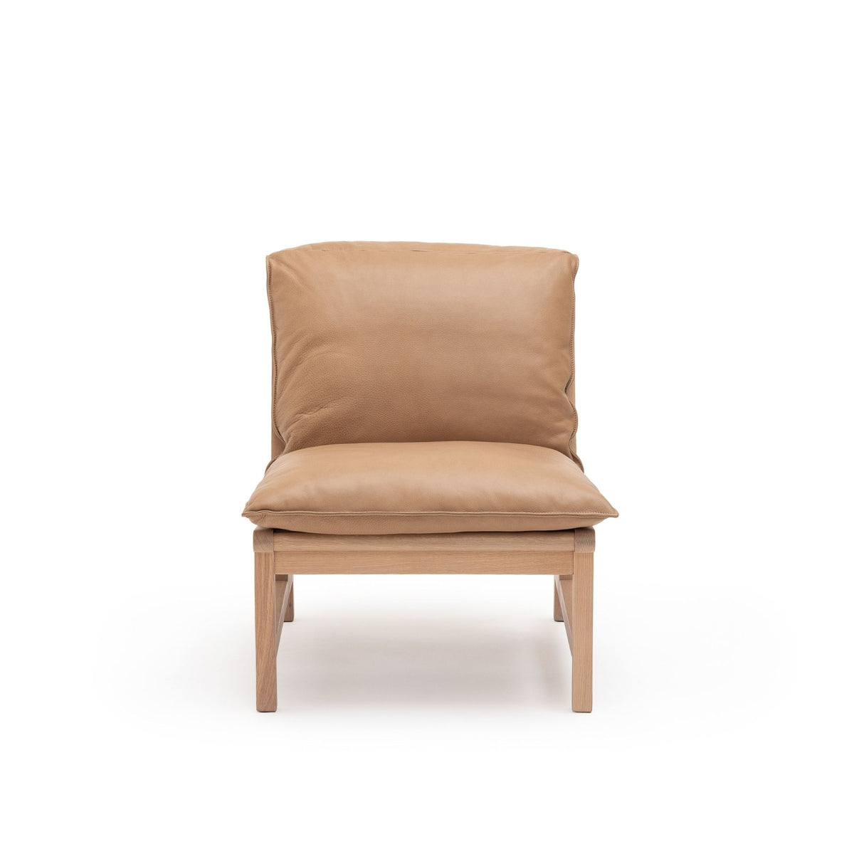 Cantaloupe Chair - Blonde Oak & Pecan Leather - Tolv Loom Collection Dubai