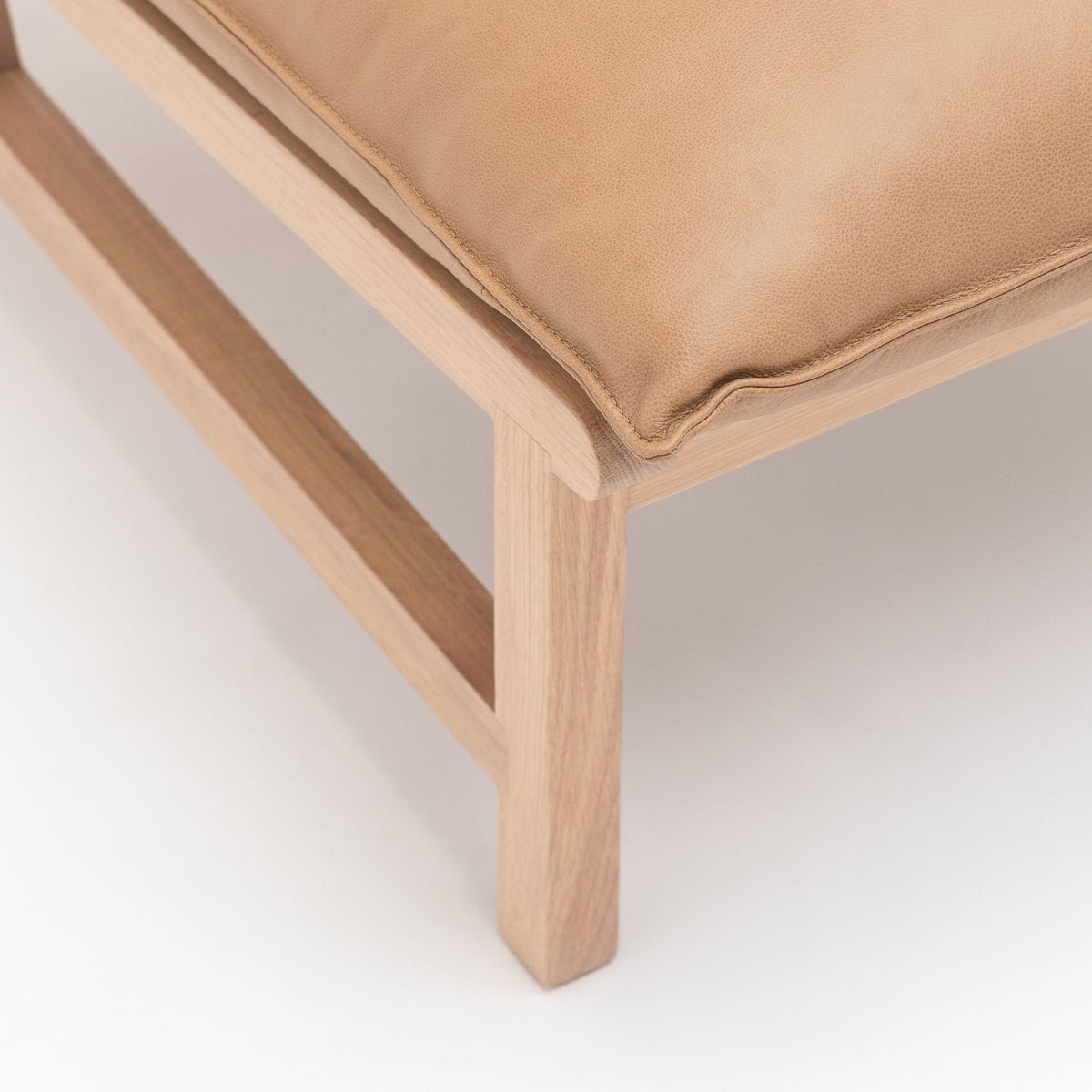 Cantaloupe Chair - Blonde Oak & Pecan Leather - Tolv Loom Collection Dubai