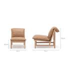 Cantaloupe Chair - Blonde Oak & Pecan Leather - Tolv Loom Collection Dubai