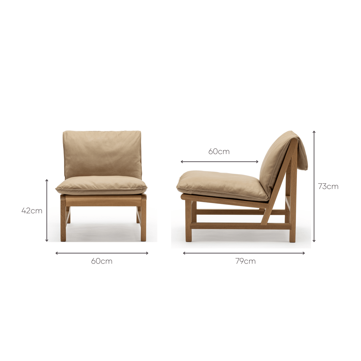 Cantaloupe Chair - Light Oak & Desert