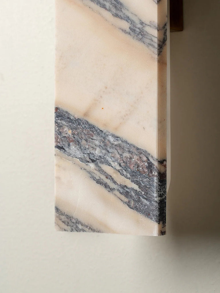 Canti - Calacatta Viola Marble And Aged Brass Rectangular Wall Light - Wall Lights Lights&Lamps Loom Collection Dubai