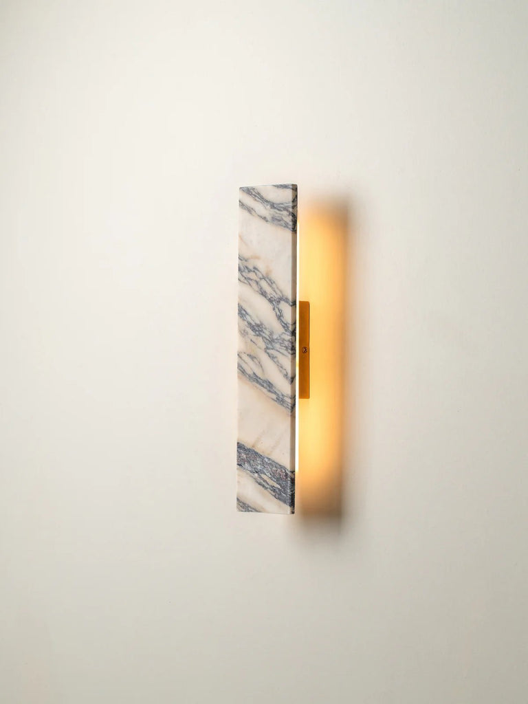 Canti - Calacatta Viola Marble And Aged Brass Rectangular Wall Light - Wall Lights Lights&Lamps Loom Collection Dubai