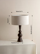 Carmine - Dark Wood And Linen Table Lamp