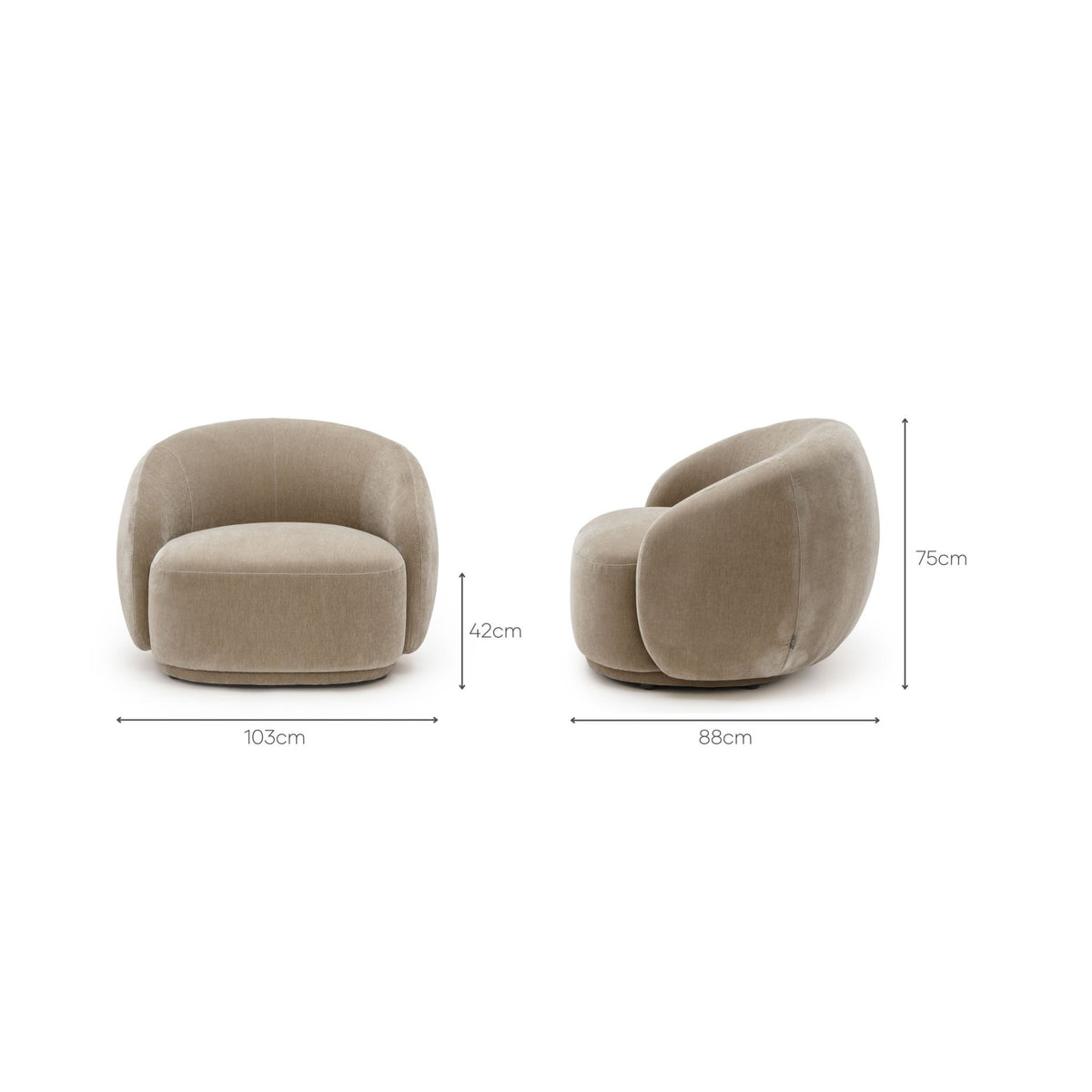Cashew Armchair - Latte - Accent Chairs Loom Collection Loom Collection Dubai