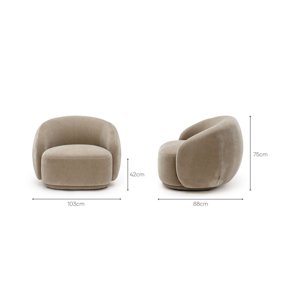 Cashew Armchair - Latte - Accent Chairs Loom Collection Loom Collection Dubai