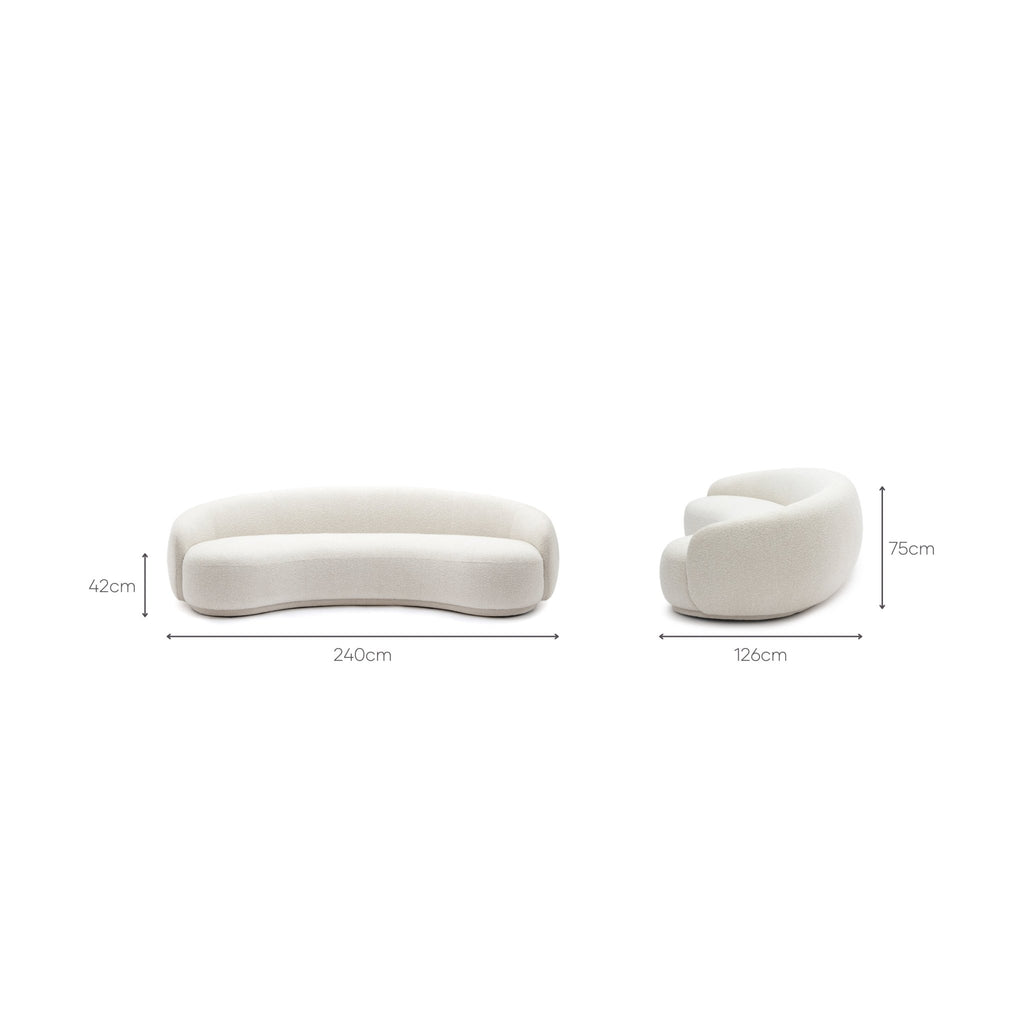 Cashew Sofa - Ivory Boucle - Curved Sofas Loom Collection Loom Collection Dubai