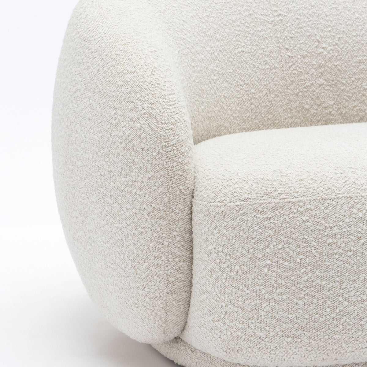 Cashew Swivel Armchair - Ivory Boucle - Accent Chairs Loom Collection Loom Collection Dubai