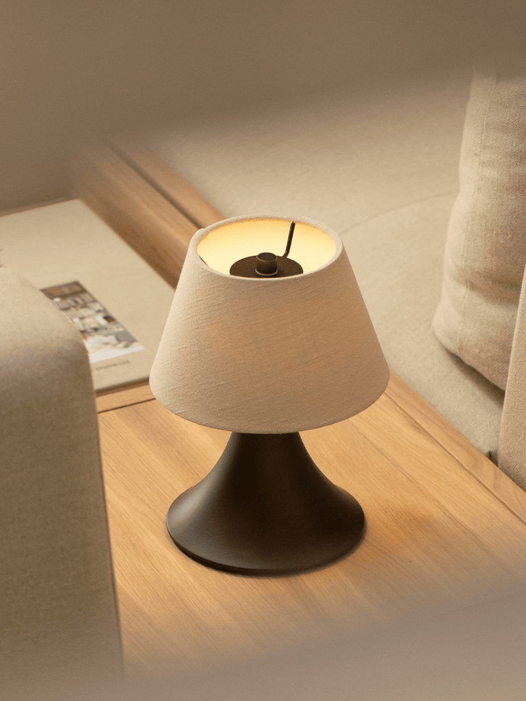 Cenare - Bronze And Linen Rechargeable Table Lamp - Loom Collection