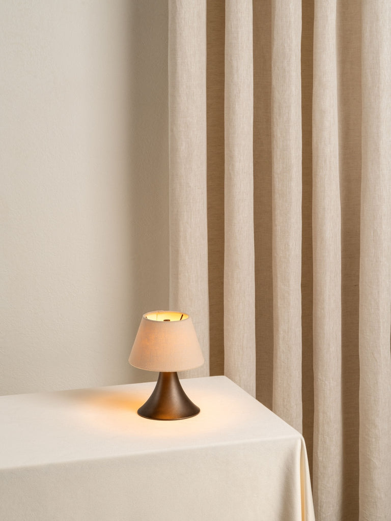 Cenare - Bronze And Linen Rechargeable Table Lamp - Loom Collection