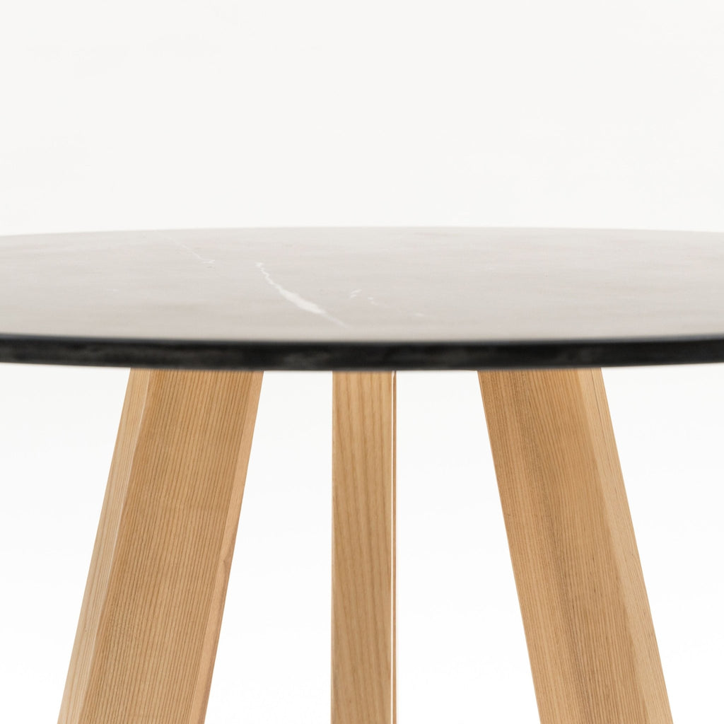 Chantilly Dining Table - Light Ash & Nero Marquina Marble - Round Dining Tables Loom Collection Loom Collection Dubai