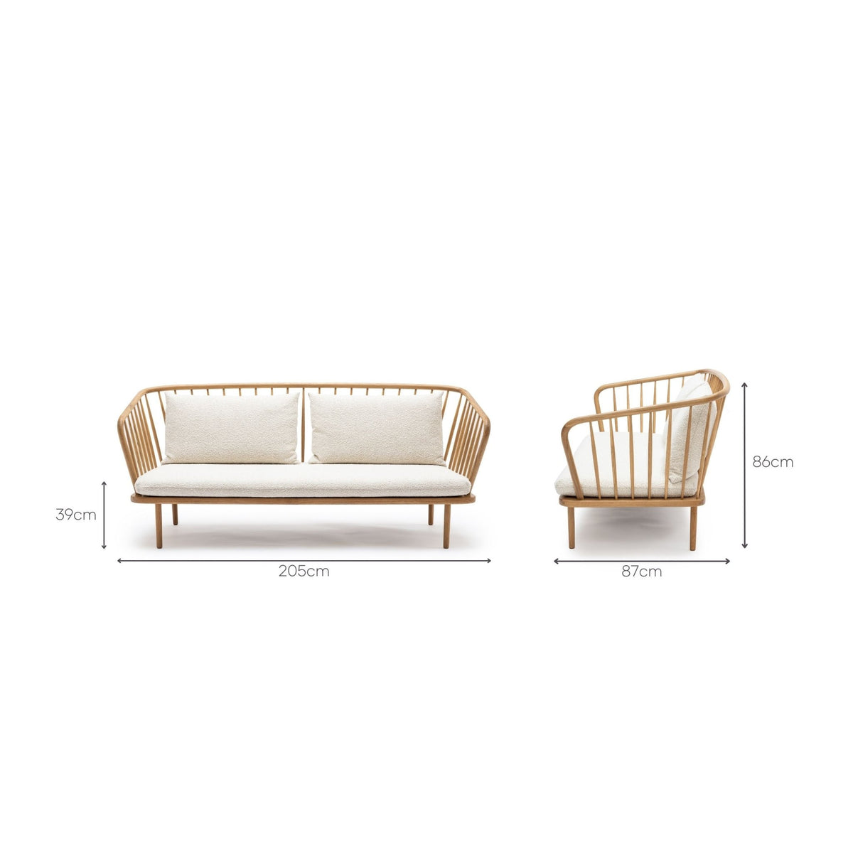 Charles Sofa - Light Oak & Biggello Milk - Sofas Tolv Loom Collection Dubai