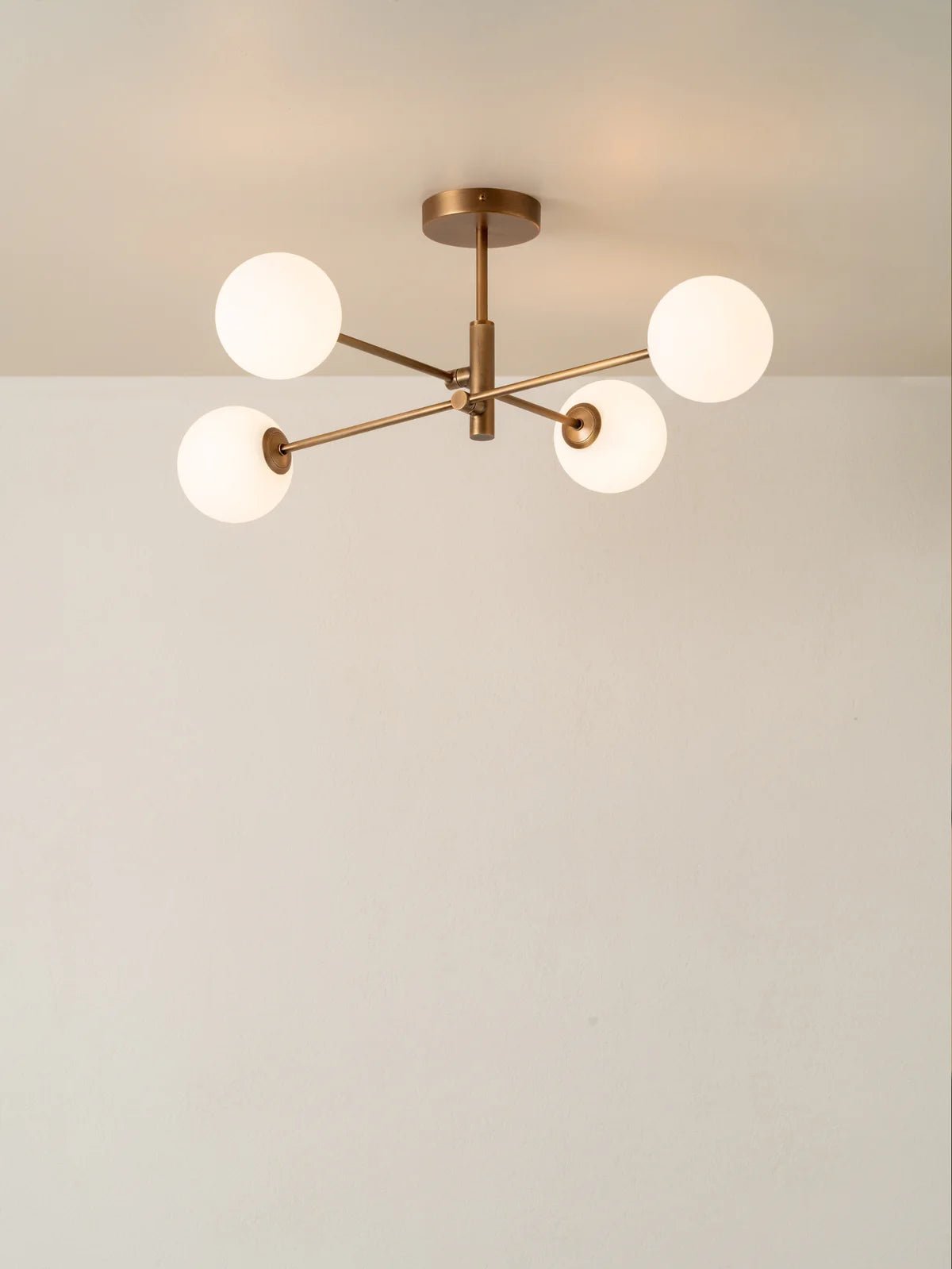 Chelso - 4 Light Aged Brass And Opal Flush - Ceiling Lights Lights&Lamps Loom Collection Dubai