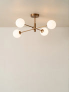 Chelso - 4 Light Aged Brass And Opal Flush - Ceiling Lights Lights&Lamps Loom Collection Dubai