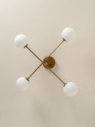 Chelso - 4 Light Aged Brass And Opal Flush - Ceiling Lights Lights&Lamps Loom Collection Dubai