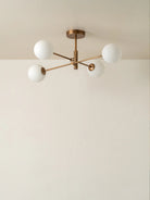 Chelso - 4 Light Aged Brass And Opal Flush - Ceiling Lights Lights&Lamps Loom Collection Dubai