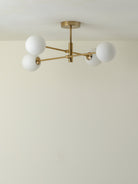 Chelso - 4 Light Brass And Opal Flush