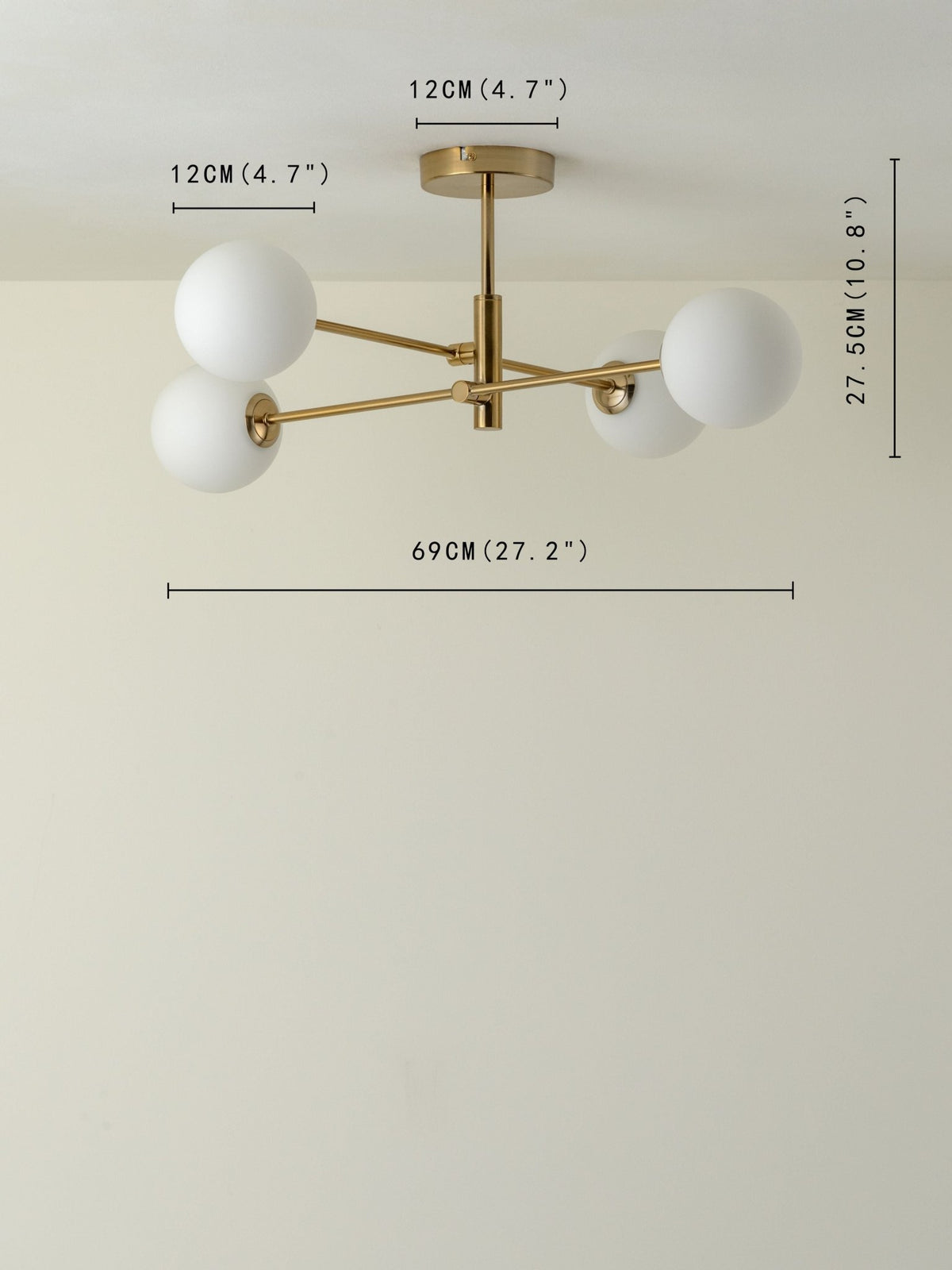 Chelso - 4 Light Brass And Opal Flush