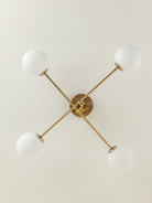Chelso - 4 Light Brass And Opal Flush