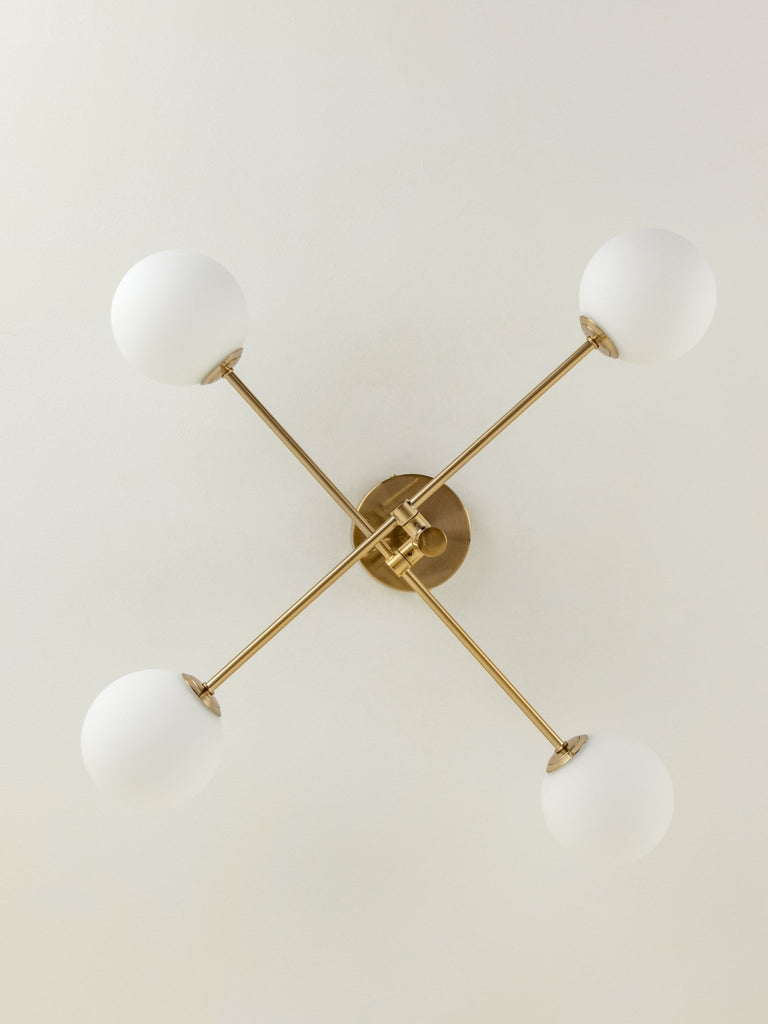 Chelso - 4 Light Brass And Opal Flush - Loom Collection