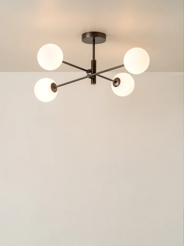Chelso - 4 Light Bronze And Opal Flush - Ceiling Lights Lights&Lamps Loom Collection Dubai