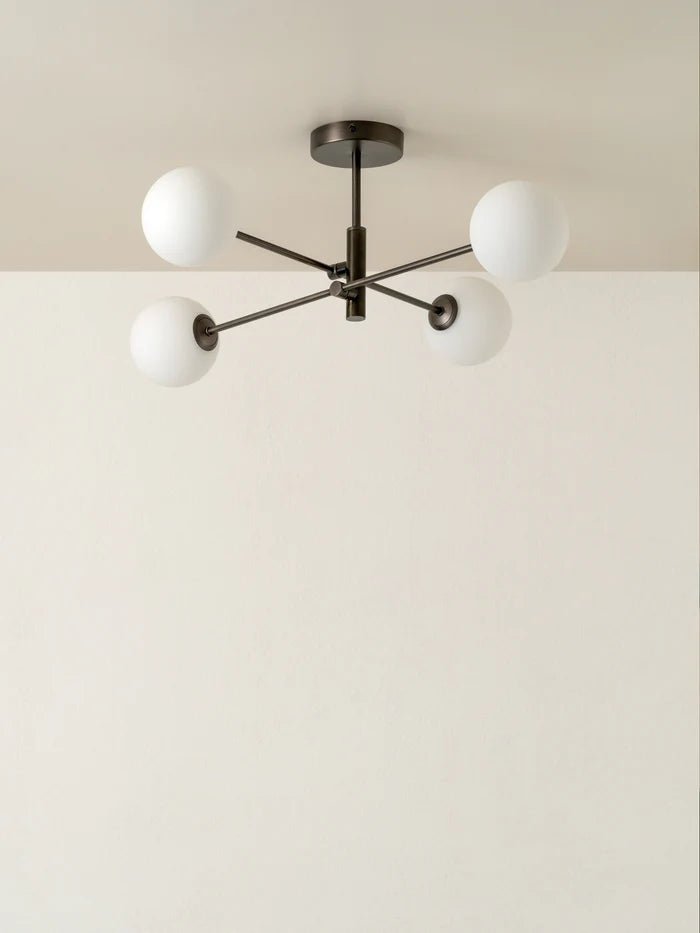 Chelso - 4 Light Bronze And Opal Flush - Ceiling Lights Lights&Lamps Loom Collection Dubai