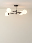 Chelso - 4 Light Matt Black And Opal Flush