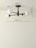 Chelso - 4 Light Matt Black And Opal Flush