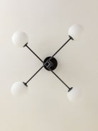 Chelso - 4 Light Matt Black And Opal Flush